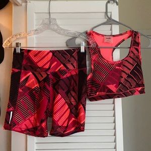 Pink Puma matching bra and shorts set